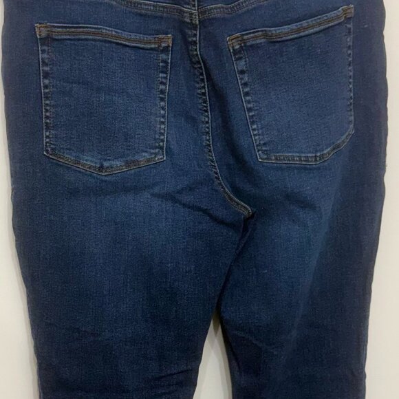 Good American Good Legs Skinny Jeans Raw Hem Dark Blue Wash (Plus Size 14/32/1X) - Picture 7 of 7